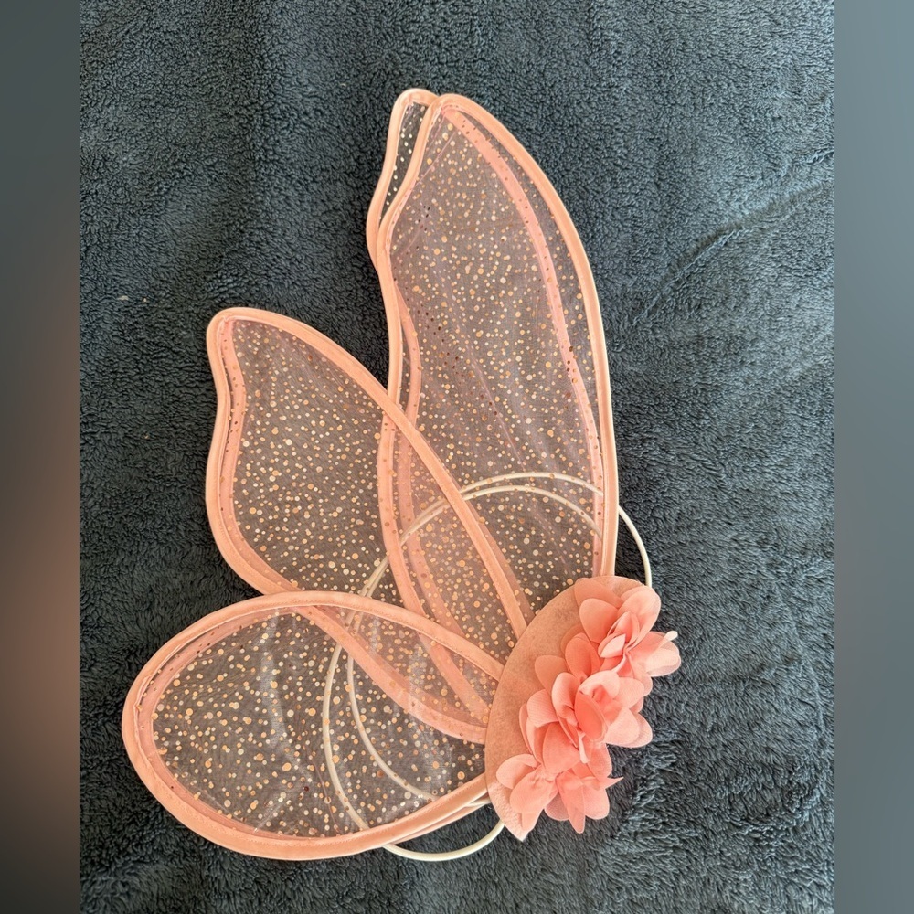 NWOT Fairy wings peach-pink color girls 3-7T